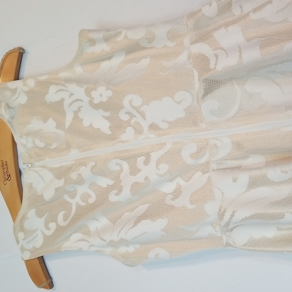 Cream white lace zip up dress - Picture 3 of 5